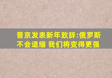 普京发表新年致辞:俄罗斯不会退缩 我们将变得更强